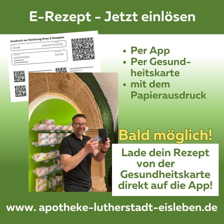 E-Rezept in der Löwen-Apotheke und Rosen Apotheke in Eislebeneinlösen.